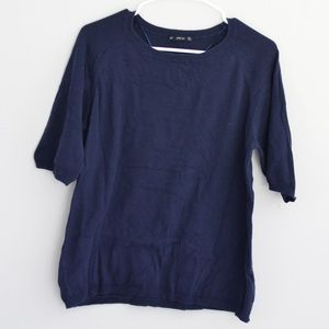 ZARA navy knit top